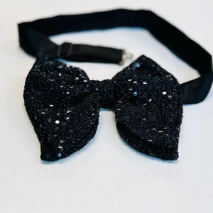 Noeud papillon|Noeud papillon oversize noir pailleté|  cravate|nœud papillon pour homme|nœud papillon pour tout-petit|Noeud papillon pour tout-petit|Tendance oversize| Nœud papillon séquence