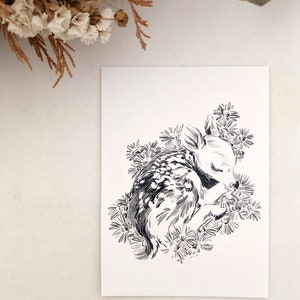 FRIENDS COLLECTION - Sleepy Fawn A6 print