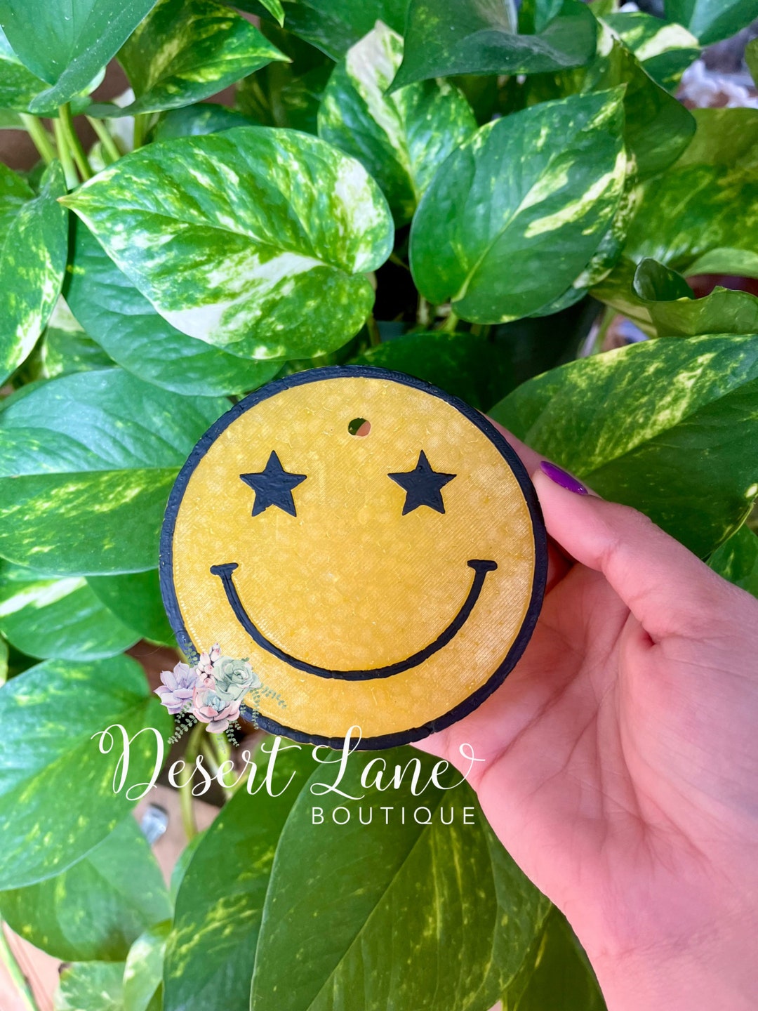 Starry Eyed Smiley Face Car Air Freshener, Car Freshie, Smile Car Scent