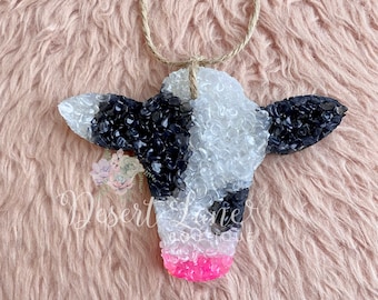 Spotted Cow Head Car Air Freshener | Car Freshie | Car Scent | Cow Freshie | Cow Head Freshie | Car Candle | Cattle Freshie