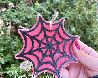 Spider Web Car Air Freshener, Spider Car Freshie, Halloween Car Scent, spooky Air Freshener, oddities Car Candle, Spider entomology freshie