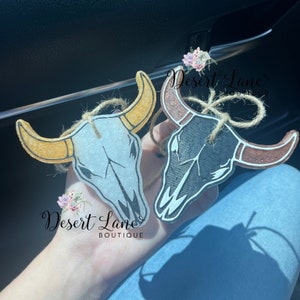 Steer Skull Aroma Bead Car Air Freshener | Steer Skull Freshie | Car Freshie | Car Scent | Air Freshener | Car Candle | Boho Freshie Active