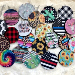 Cactus Car Coaster Skull Car Coasters Kawaii Cactus Skull Neoprene Car Coaster 2-pack Kawaii Car Coasters