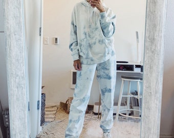 grey bleach tie dye sweatpants