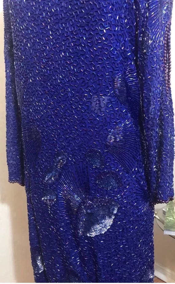 Rare Vtg Jellyfish Mermaid Beaded Sequins Dress
