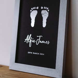 Foiled Baby Handprint Footprint Art | Kit Included | Newborn Keepsake | Inkless Mess-free image 1