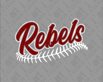 SVG DXF PNG Rebels Baseball Team Logo Instant Download