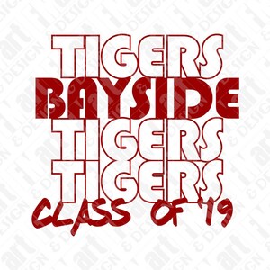SVG DXF PNG Bayside Tigers Class of 19 Retro Inspired Graphic T Saved By The Bell 90s tv