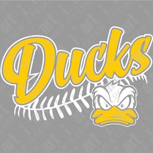 SVG DXF PNG Ducks Logotipo del equipo de béisbol Descarga instantánea