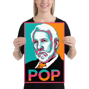 Spurs Fiesta Colors Popovich 'POP' Hope Parody Poster