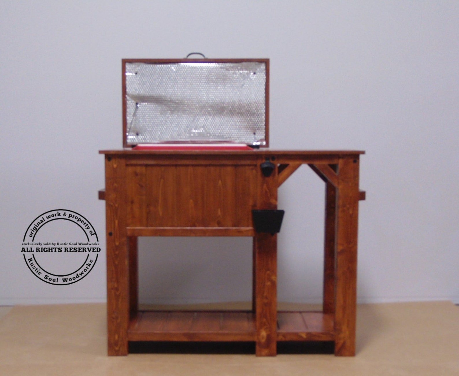 Large Ice Chest With Counter Space and Shelf Cedar Ice Chest Etsy