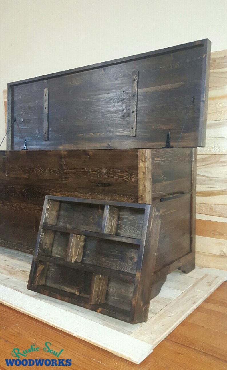 Xlarge Wooden Storage Trunk for Foot of Bed Blanket Chest Etsy