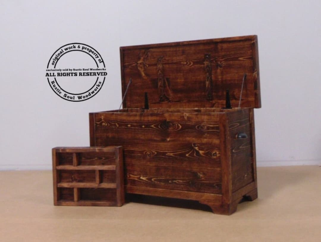 Wooden Storage Trunk Blanket Chest at Foot of Bed Entryway Etsy