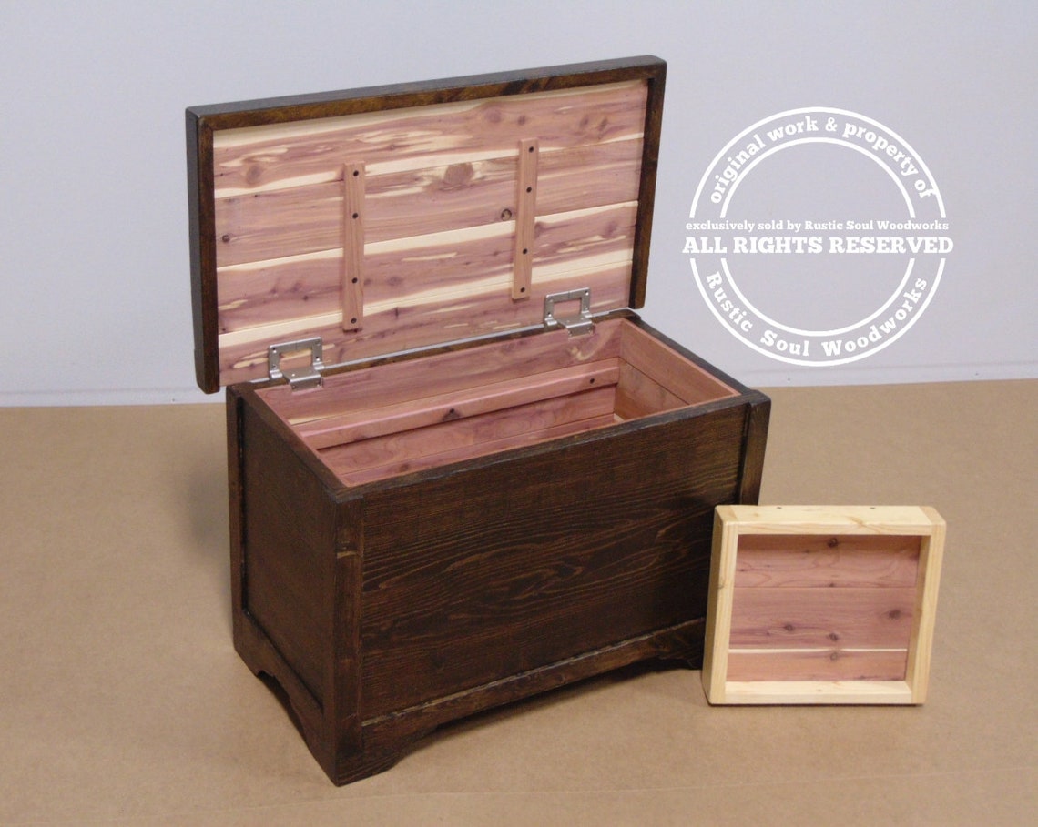 Cedarlined Hope Chest with Torsion Hinge Softclose Lid Dark Etsy