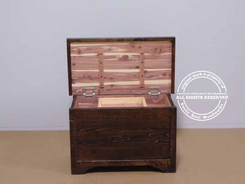 Cedarlined Hope Chest With Torsion Hinge Softclose Lid Dark Etsy