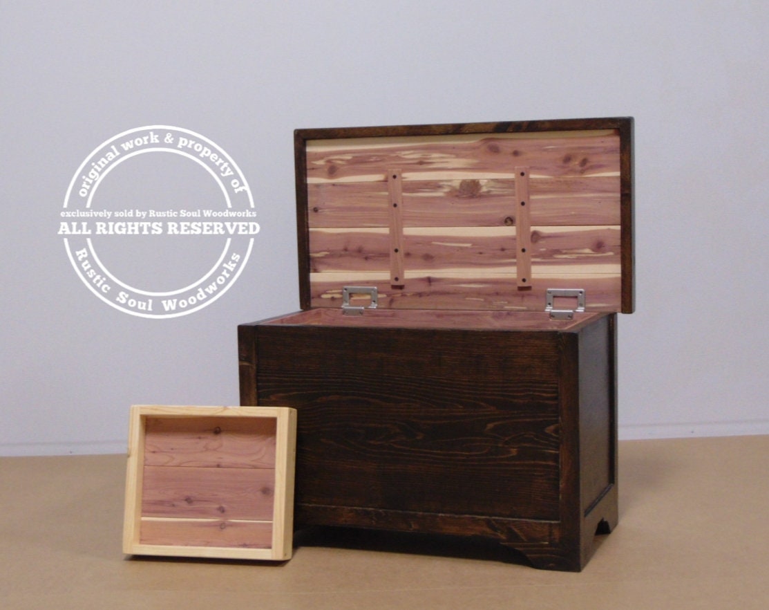 Cedarlined Hope Chest with Torsion Hinge Softclose Lid Dark Etsy