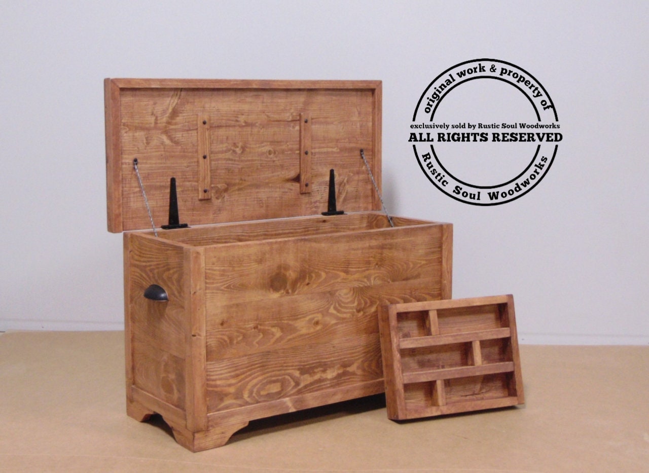 Wooden Storage Trunk Blanket Chest at Foot of Bed Entryway Etsy