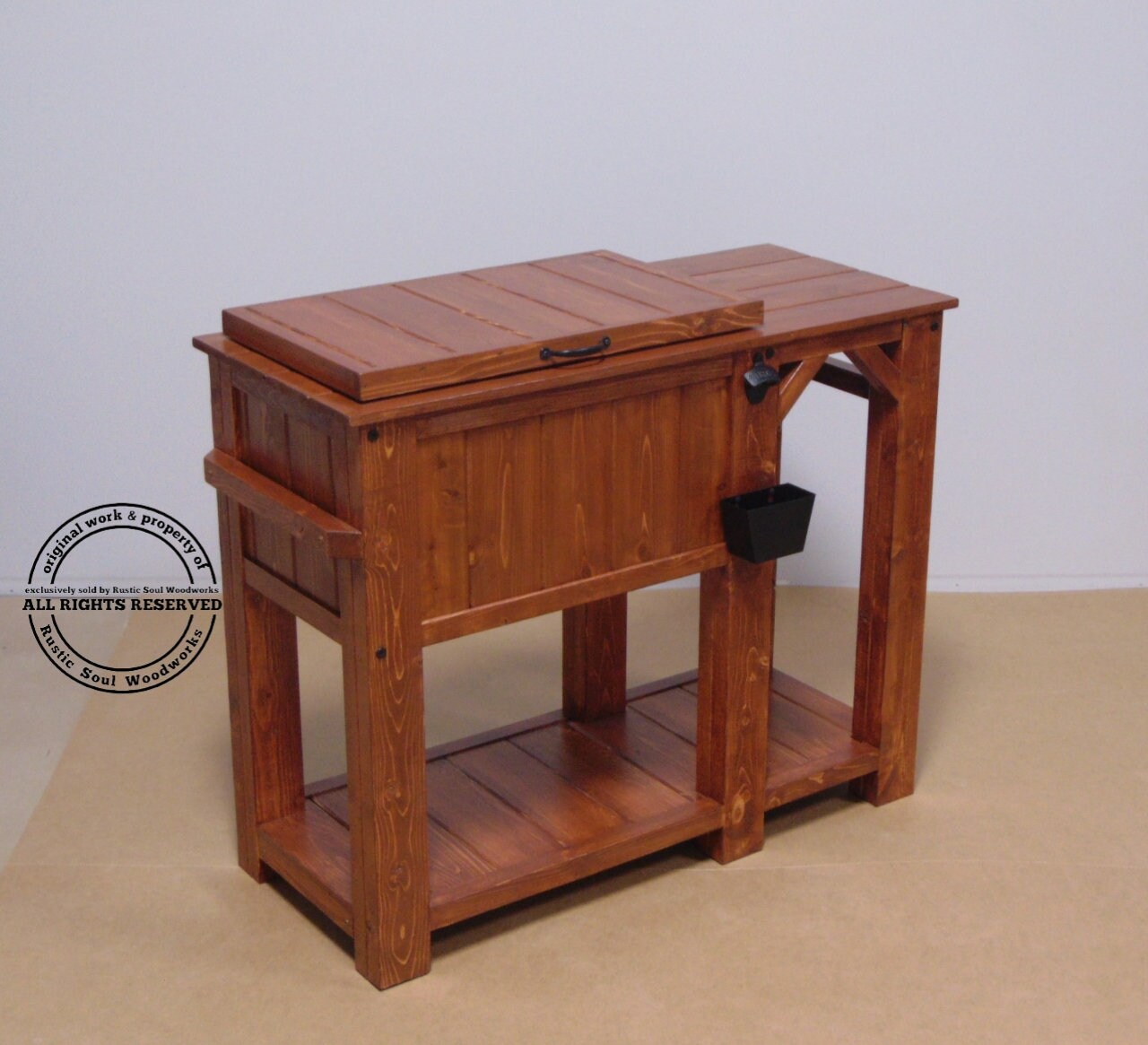 Large Ice Chest With Counter Space and Shelf Cedar Ice Chest Etsy