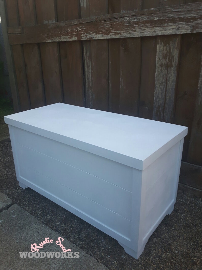 Rustic white hope chest blanket chest for foot of bed toy Etsy