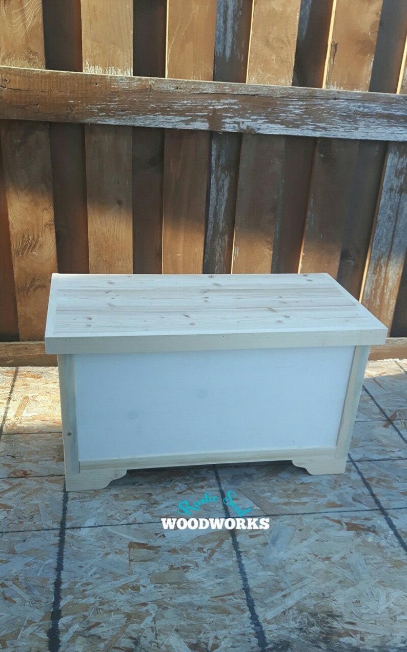 White Hope Chest for Foot of Bed Rustic Storage Trunk Etsy