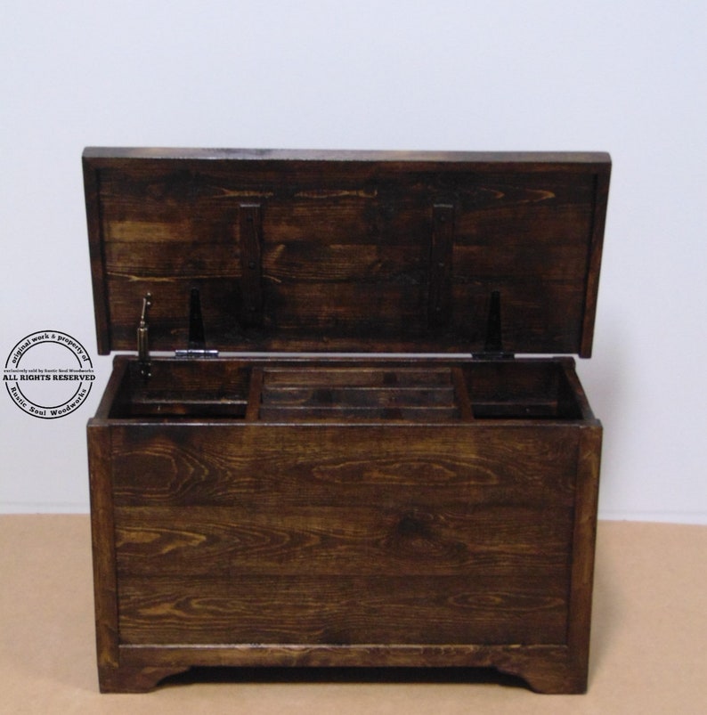 Hope Chest W/ Softclose Lid Black Storage Trunk Blanket Etsy