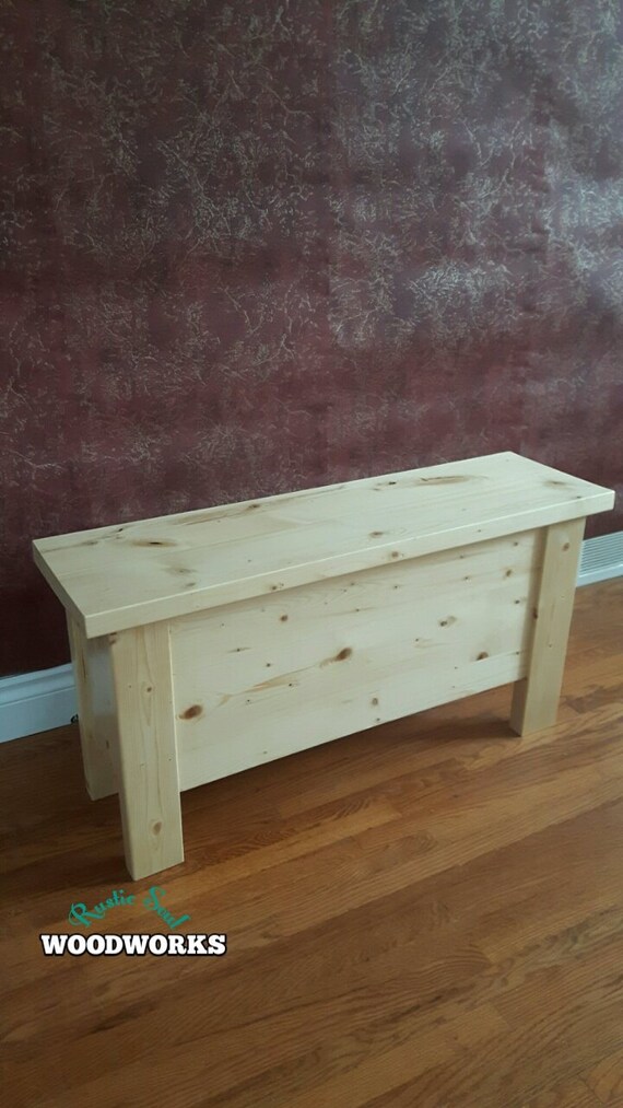 Storage Bench For Front Entryway Rustic Pine Storage Bench Etsy