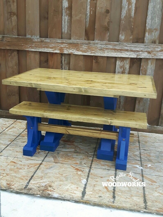 childrens table and bench set