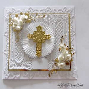 Carte de mariage, de baptême, de baptême, de communion ou de confirmation romantique, à l'ancienne et de style vintage.  Personnalisé.