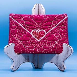 Valentine&#39;s Day Mug Rug | Sweetheart Quilted Envelope Design, Perfect Gift for Him & Her, Cozy Home Decor