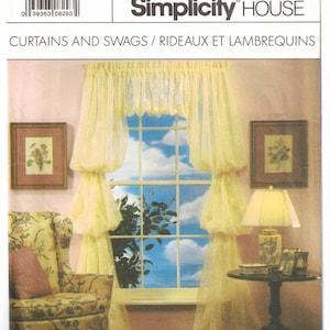 Curtains & Swags Window Treatment Pattern: 9 Options (No Pattern Pieces Included) Simplicity 8996