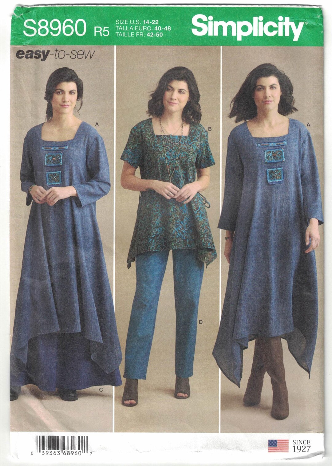 Simplicity S8960 Sewing Pattern: Misses Dress, Tunic, Skirt, Pants ...