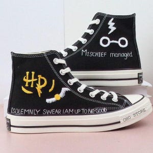 Halloween converse/ Custom anime embroidered shoe/ converse high tops embroidered cartoon character/ gift for daughter/ Personalized gift