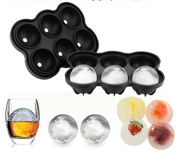 Large Sphere Ice Cube Tray Ice Mold for Cocktail and Scotch- Ice Ball Maker  - yellow 