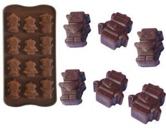 Silicone Chocolate Mould  Robot  Men Shape Jelly Ice Cube Tray