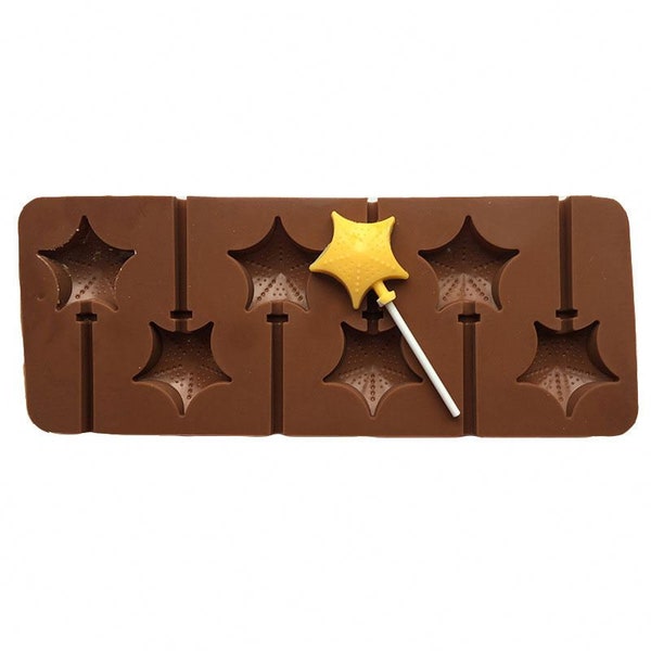 Star shape silicone chocolate lollipop mould