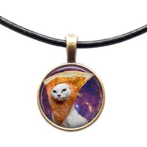 Pizza Katze Platz Halskette Astronomie Schmuck Etsy