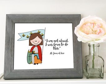 St. Joan of Arc Catholic Printable, Catholic Quote, Catholic Print, Baptism gift digital download Confirmation gift First Communion gift