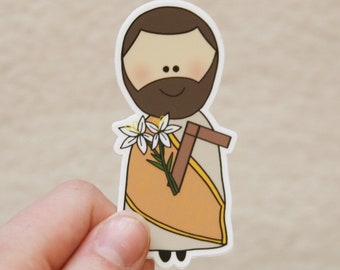 St. Joseph Vinyl Sticker, Catholic mom gift, Baptism, First Communion gift, Vinyl Stickers, Catholic Water Bottle Sticker