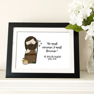St. John the Baptist / Catholic Printable / Catholic Quote / Catholic Print / Baptism, First Communion, Confirmation gift