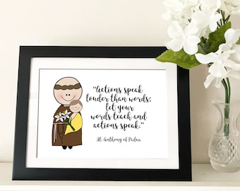 St. Anthony of Padua Catholic Printable, Catholic Quote, Catholic Print, Baptism gift digital download Confirmation gift First Communion