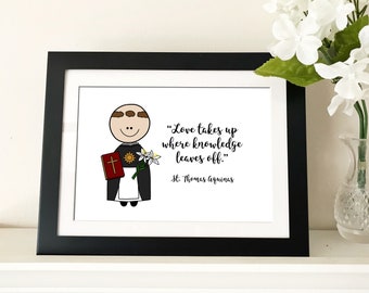 St. Thomas Aquinas Quote / Catholic nursery decor / Catholic Printable / Baptism, First Communion, Confirmation gift / Prayer
