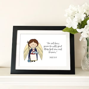 St. Raphael the Archangel / Catholic Quote / Catholic decor / Catholic Print / Baptism, First Communion, Confirmation gift
