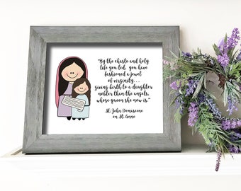 St. Anne Catholic Printable, Catholic Quote, Catholic Print, Baptism gift digital download Confirmation gift First Communion, Mother Mary