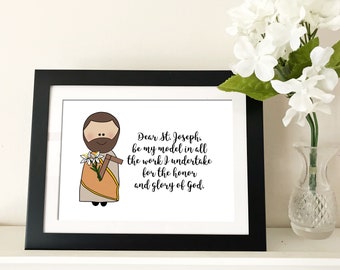 St. Joseph Print / Father of Jesus / Catholic Prayer / Catholic printable / Catholic nursery decor / Catholic boy&#39;s room / catholic wall art