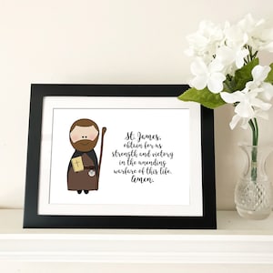 St. James Prayer / St. James Apostle / Catholic nursery decor / Catholic Printable / Baptism, First Communion, Confirmation gift / Prayer