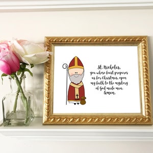 St. Nicholas Catholic Printable / Christmas / Catholic Quote / Catholic Print / Digital download / Baptism First Communion Confirmation gift