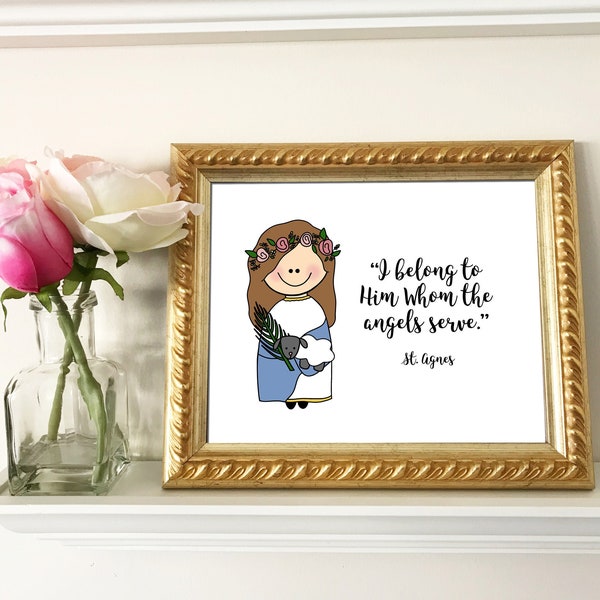 St. Agnes Quote / Catholic nursery decor / Catholic printable / Baptism, First Communion, Confirmation gift / Prayer