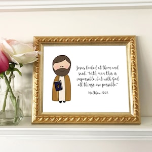 St. Matthew the Apostle / Catholic Prayer / Catholic decor / Catholic Print / Baptism, First Communion, Confirmation gift