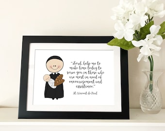 St. Vincent de Paul Zitat / Katholisches Zitat / Katholischer Druck / Katholisches Gebet / Morgengebet / Taufe, Erstkommunion, Konfirmation