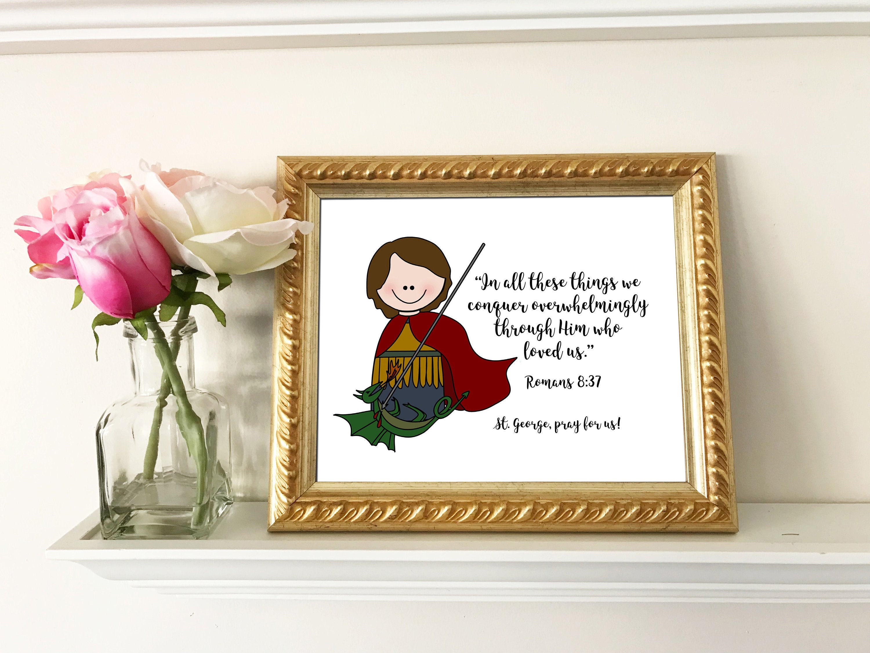 St. George Catholic Printable, Catholic Quote, Catholic Print, Baptism, First Communion, Confirmation gift, digital download